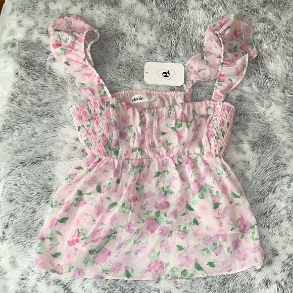 Elodie Pink Babydoll Ruffle Top Brand New - Picture 1 of 3
